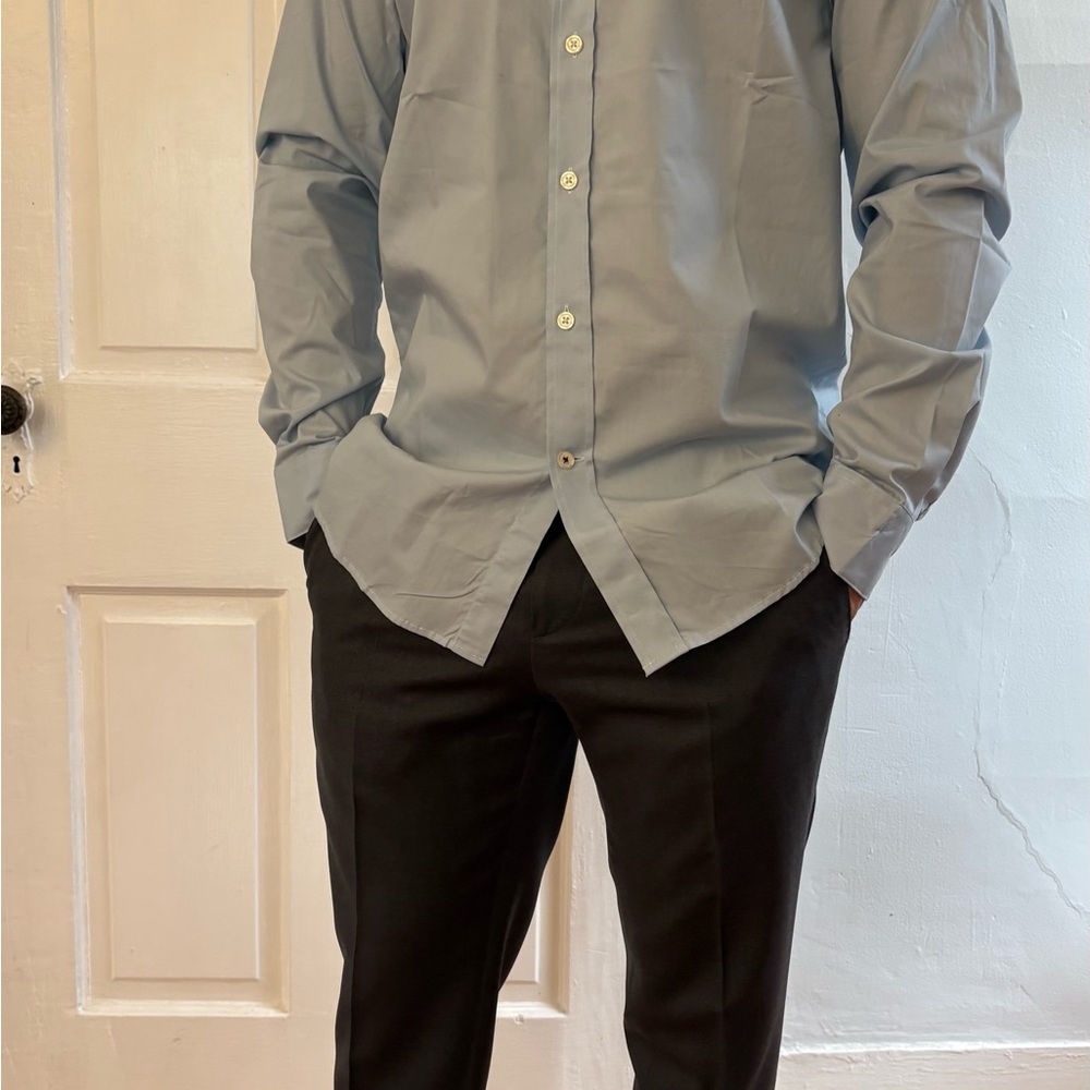 Men's Blue Button-Up Shirt